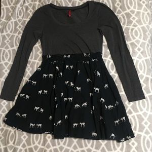 H&M blue & gray long sleeve dress